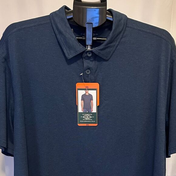 G.H. Bass & Co. Performance Polo Shirt Dark Blue XXL NWT Quick Dry UPF 50 - Picture 3 of 8